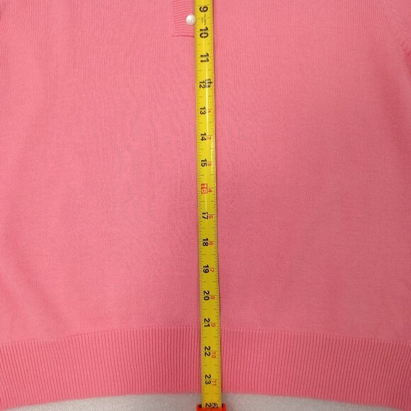 Tres You Vintage Pink Knit Polo Sweater Top 3/4 Sleeve Collared Preppy Retro XL - Picture 4 of 8